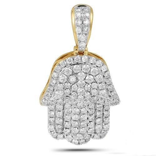 14KY 1.50CTW DIAMOND HAMZA PENDANT - Johnny Dang & Co