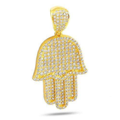 14KY 3.75CTW DIAMOND HAMZA PENDANT - Johnny Dang & Co