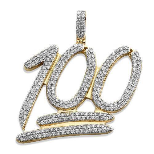 10KY 5.25CTW DIAMOND "100" PENDANT - Johnny Dang & Co