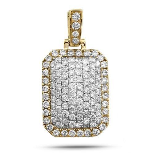 10KY 1.50CTW DIAMOND 3-D DOME DOGTAG PENDANT - Johnny Dang & Co