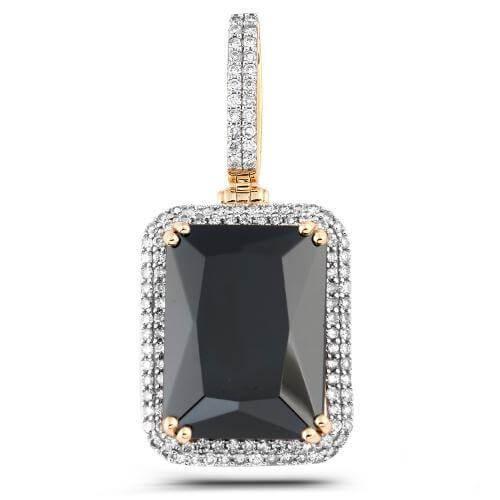 10KY 1.35CTW DIAMOND PENDANT WITH 36.20CT BLACK GE - Johnny Dang & Co