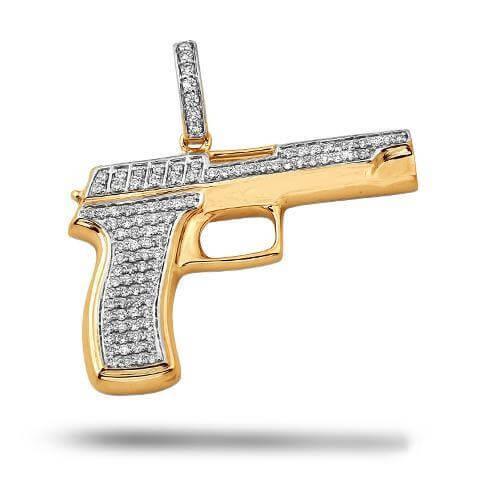 10KY 1.00CTW DIAMOND HANDGUN PENDANT - Johnny Dang & Co