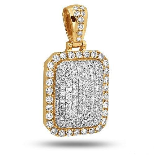 14KY 2.00CTW DIAMOND 3-D DOME DOGTAG PENDANT - Johnny Dang & Co