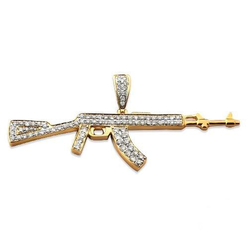 10KY 1.85CTW DIAMOND 'AK-47' GUN PENDANT - Johnny Dang & Co