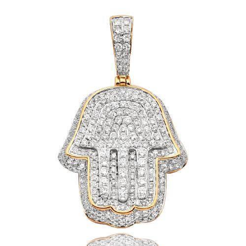 10KY 2.50CTW DIAMOND 3-D HAMZA PENDANT - Johnny Dang & Co