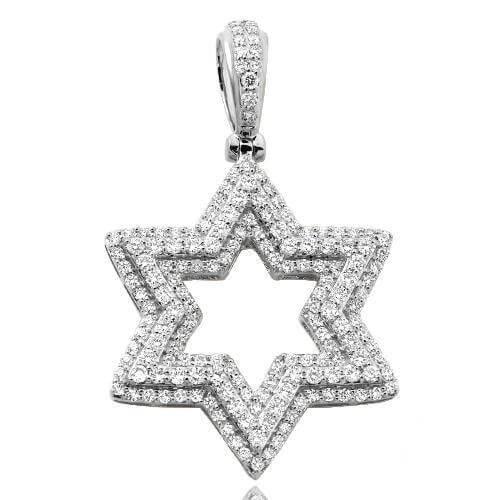14KW 1.85CTW DIAMOND 'STAR OF DAVID' PENDANT - Johnny Dang & Co