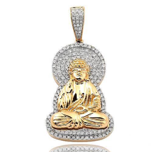 10KY 1.25CTW DIAMOND SITTING BUDDHA PENDANT - Johnny Dang & Co