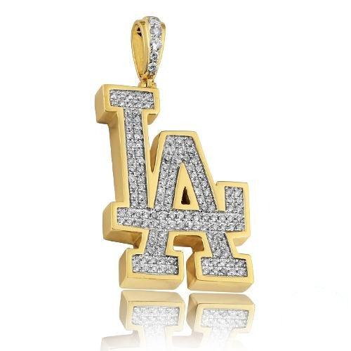 10KY 1.20CTW DIAMOND SPORTS LOGO "LA" PENDANT - Johnny Dang & Co
