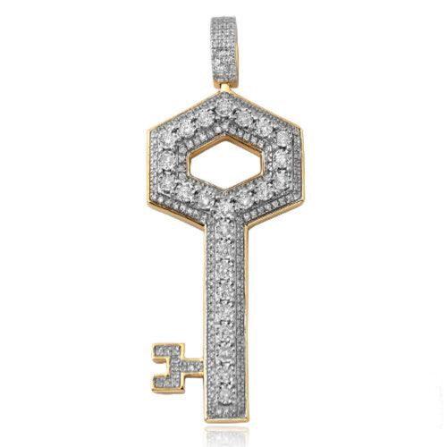 10KY 0.65CTW ILLUSION SET DIAMOND 3-D KEY PENDANT - Johnny Dang & Co