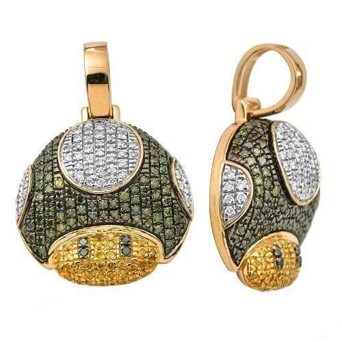 10KY 1.00CTW GREEN, YELLOW, AND WHITE DIAMOND MUSHOM - Johnny Dang & Co