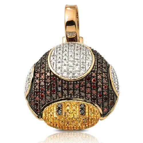 10KY 1.00CTW RED, YELLOW, AND WHITE DIAMOND MUSHROOM - Johnny Dang & Co