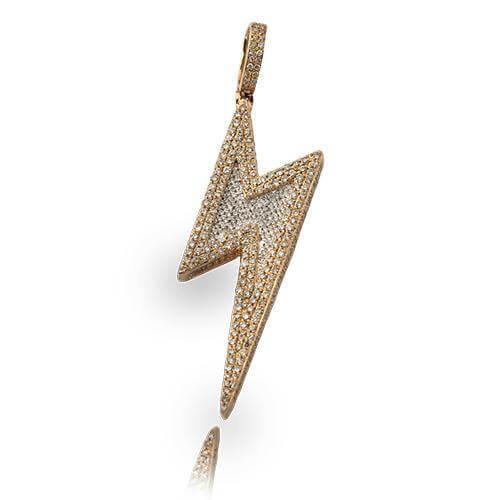 10KY 1.55CTW DIAMOND LIGHTNING BOLT PENDANT - Johnny Dang & Co