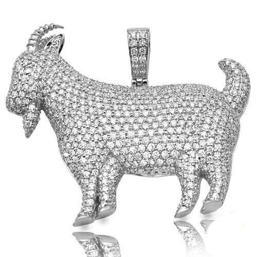 14KW 4.75CTW DIAMOND GOAT PENDANT - Johnny Dang & Co