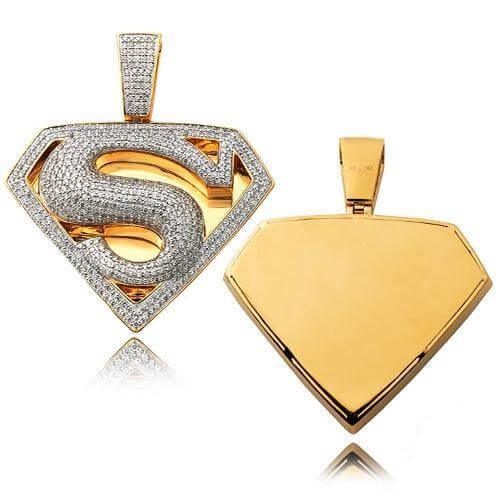 10K 6.25CTW DIAMOND 'SUPERMAN' PENDANT - Johnny Dang & Co
