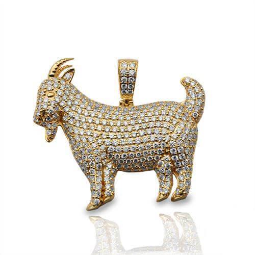 14KY 1.60CTW DIAMOND GOAT PENDANT - Johnny Dang & Co