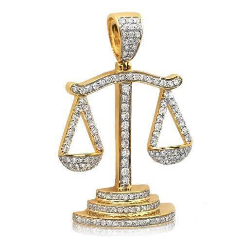 10KY 2.10CTW DIAMOND 'SCALES OF JUSTICE' PENDANT - Johnny Dang & Co