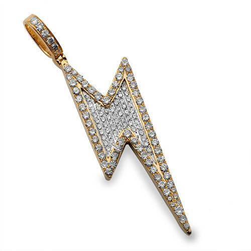 10KY 2.20CTW DIAMOND LIGHTNING BOLT PENDANT - Johnny Dang & Co