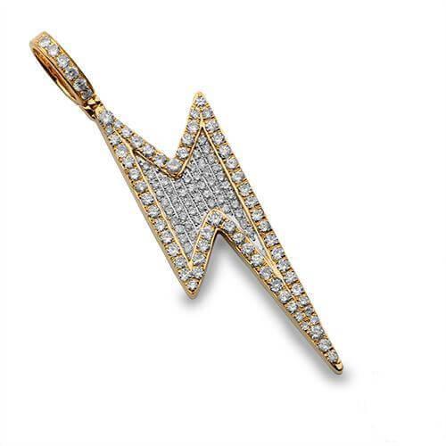 10KY 3.60CTW DIAMOND LIGHTNING BOLT PENDANT - Johnny Dang & Co