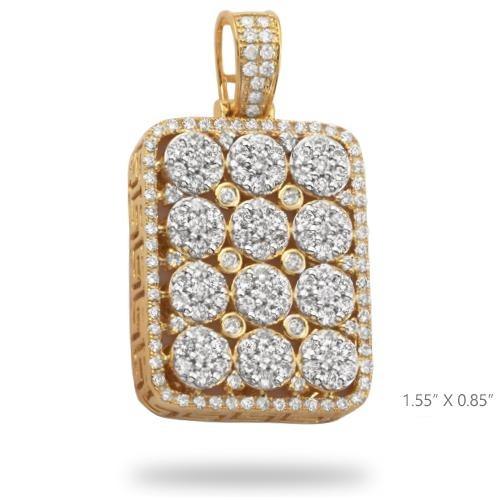 10KY 3.00CTW DIAMOND ROUND CLUSTER HEAD DOGTAG PEN - Johnny Dang & Co