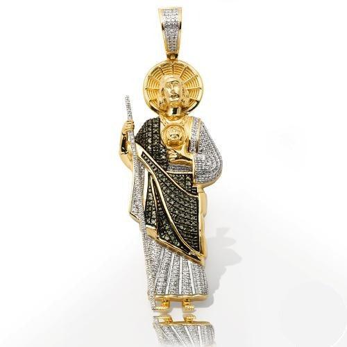 10KY 1.15CTW GREEN AND WHITE DIAMOND ST. JUDE - Johnny Dang & Co