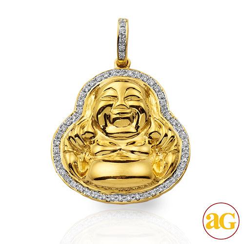 10KY 0.33CTW DIAMOND FAT BUDDHA PENDANT - SINGLE - Johnny Dang & Co