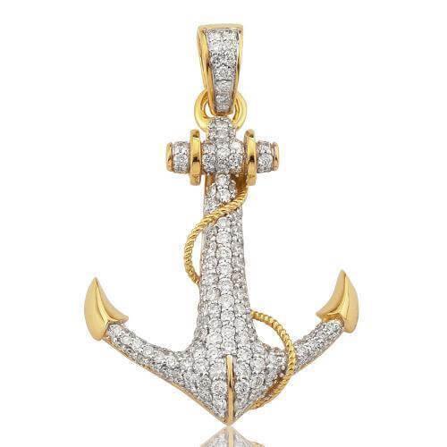 10KY 2.35CTW DIAOMND ANCHOR PENDANT - Johnny Dang & Co