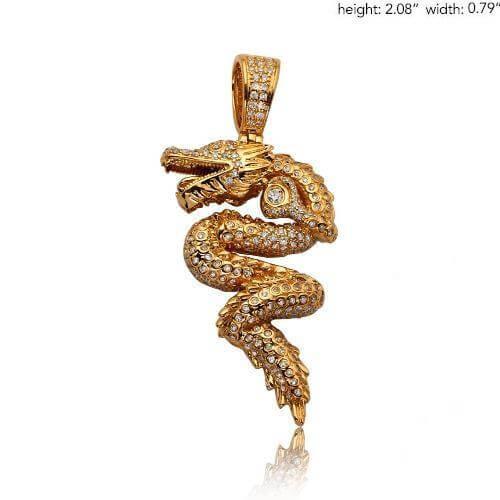 14KY 1.50CTW DIAMOND CHINESE DRAGON PENDANT - Johnny Dang & Co