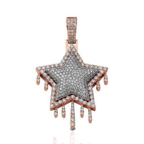 10KR 6.75CTW DIAMOND DRIPPING STAR PENDANT - Johnny Dang & Co