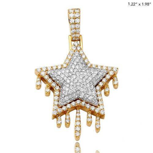 10KY 3.80CTW DIAMOND DRIPPING STAR PENDANT - Johnny Dang & Co