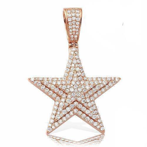 14KR 2.65CTW DIAMOND THREE TIERED STAR PENDANT - Johnny Dang & Co