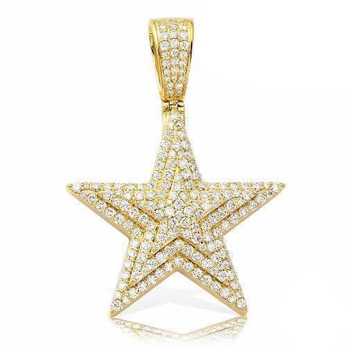 14KY 2.65CTW DIAMOND THREE TIERED STAR PENDANT - Johnny Dang & Co