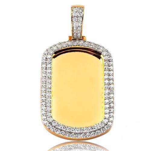 10KY 2.40CTW DIAMOND DOGTAG PENDANT - Johnny Dang & Co