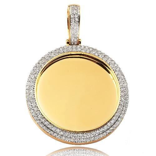 10KY 3.00CTW DIAMOND MEMORY PENDANT - 2 ROW BORDER - Johnny Dang & Co