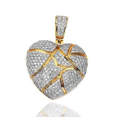 10K 3.15CT DIAMOND 'BROKEN HEART' PENDANT - Johnny Dang & Co
