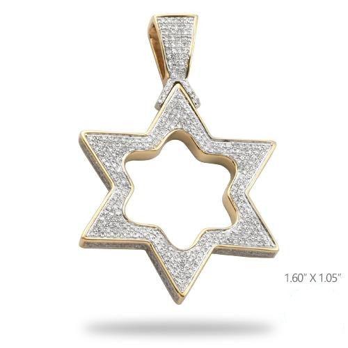 10KY 1.00CTW DIAMOND STAR OF DAVID PENDANT - Johnny Dang & Co