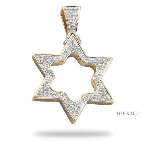10KY 1.00CTW DIAMOND STAR OF DAVID PENDANT