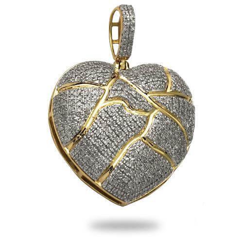 10KY 1.00CTW DIAMOND BROKEN HEART PENDANT - Johnny Dang & Co