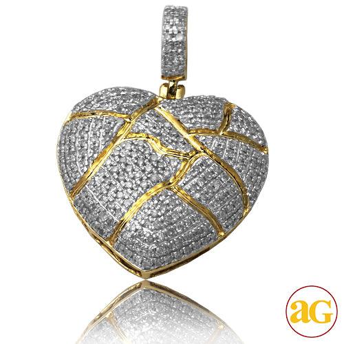 10KY 0.75CTW DIAMOND BROKEN HEART PENDANT - Johnny Dang & Co