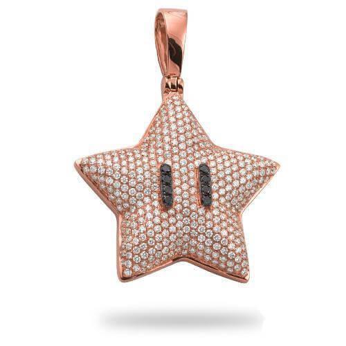 14KR 4.05CTW DIAMOND STAR EMOJI PENDANT WITH BLACK - Johnny Dang & Co