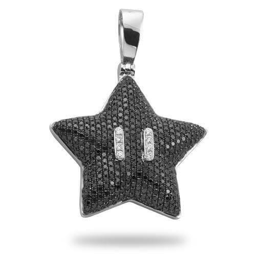 14KW 5.00CTW BLACK DIAMOND STAR EMOJI PENDNAT WITH - Johnny Dang & Co
