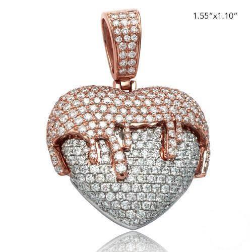 14KR+W 4.00CTW DIAMOND TWO TONE DRIPPING HEART - Johnny Dang & Co