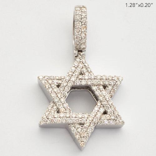 14KW 1.00CTW DIAMOND STAR OF DAVID PENDANT - Johnny Dang & Co
