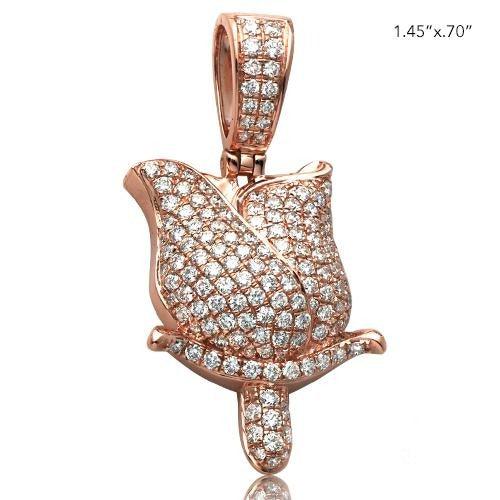 14KR 1.50CTW DIAMOND ROSE PENDANT - Johnny Dang & Co