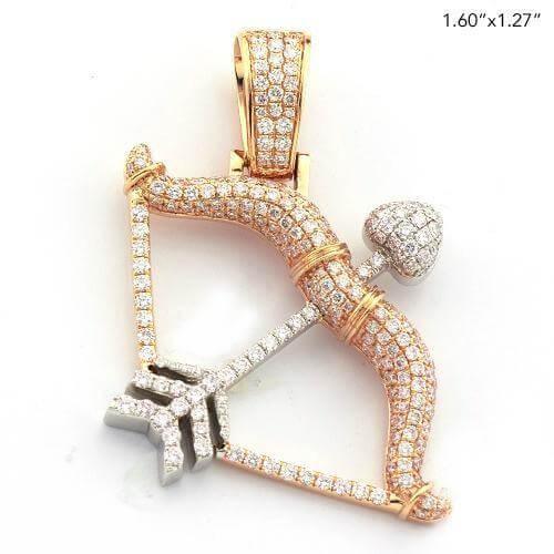 14KY+W 2.00CTW DIAMOND BOW AND ARROW PENDANT - Johnny Dang & Co