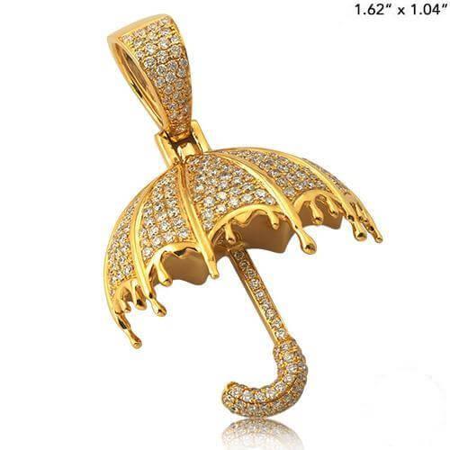 10KY 1.35CTW DIAMOND DRIPPING UMBRELLA PENDANT - Johnny Dang & Co