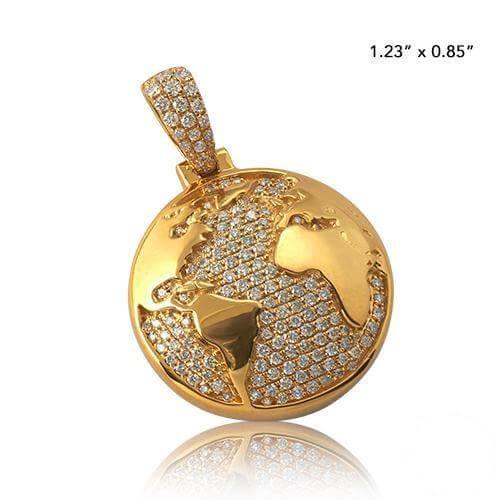 10KY 0.75CTW DIAMOND HALF GLOBE PENDANT - Johnny Dang & Co