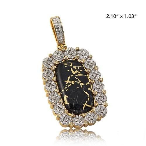 10KY 2.50CTW DIAMOND DOG TAG PENDANT - CLUSTER - Johnny Dang & Co