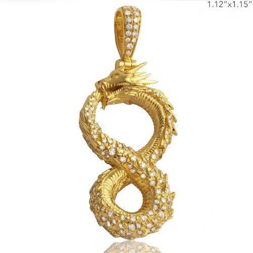 14KY 1.00CTW DIAMOND INFINITY DRAGON PENDANT - Johnny Dang & Co