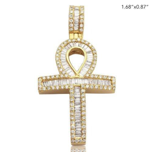 14KY 1.40 CTW BAGUETTE DIAMOND "ANKH" CROSS - Johnny Dang & Co