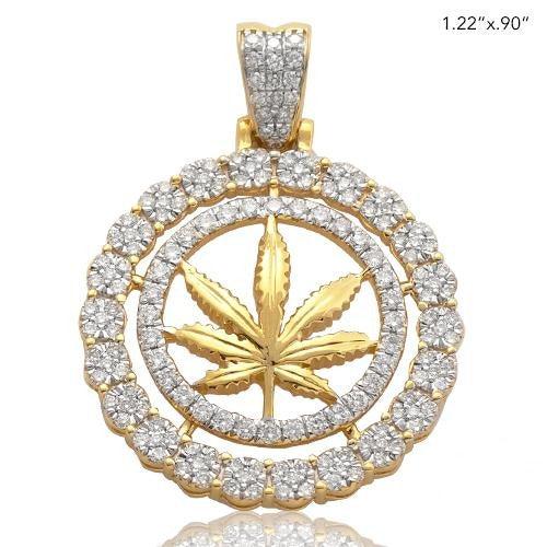 10KY 0.90CTW DIAMOND HERBAL MEDECINE PENDANT CHR1194Y - Johnny Dang & Co